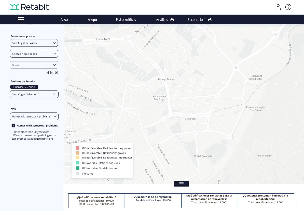 Data driven service platform to evaluate urban areas and their potential for building stock decarbonization