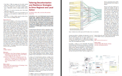 Tailoring Decarbonisation and Resilience Strategies to Drive Regional and Local Action: Read the latest news in ERCIM News!