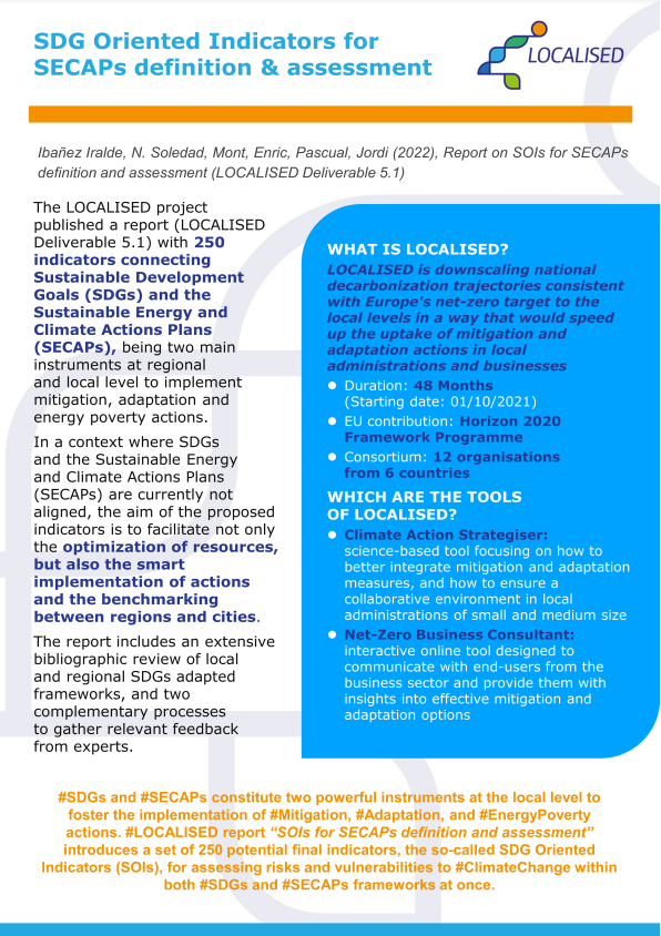 SDG Oriented Indicators for<br />
SECAPs definition & assessment