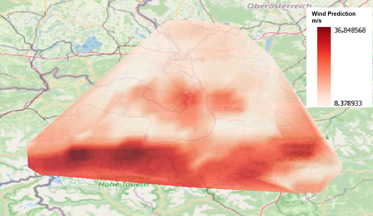 Wind speed predictions on Salsburg.
